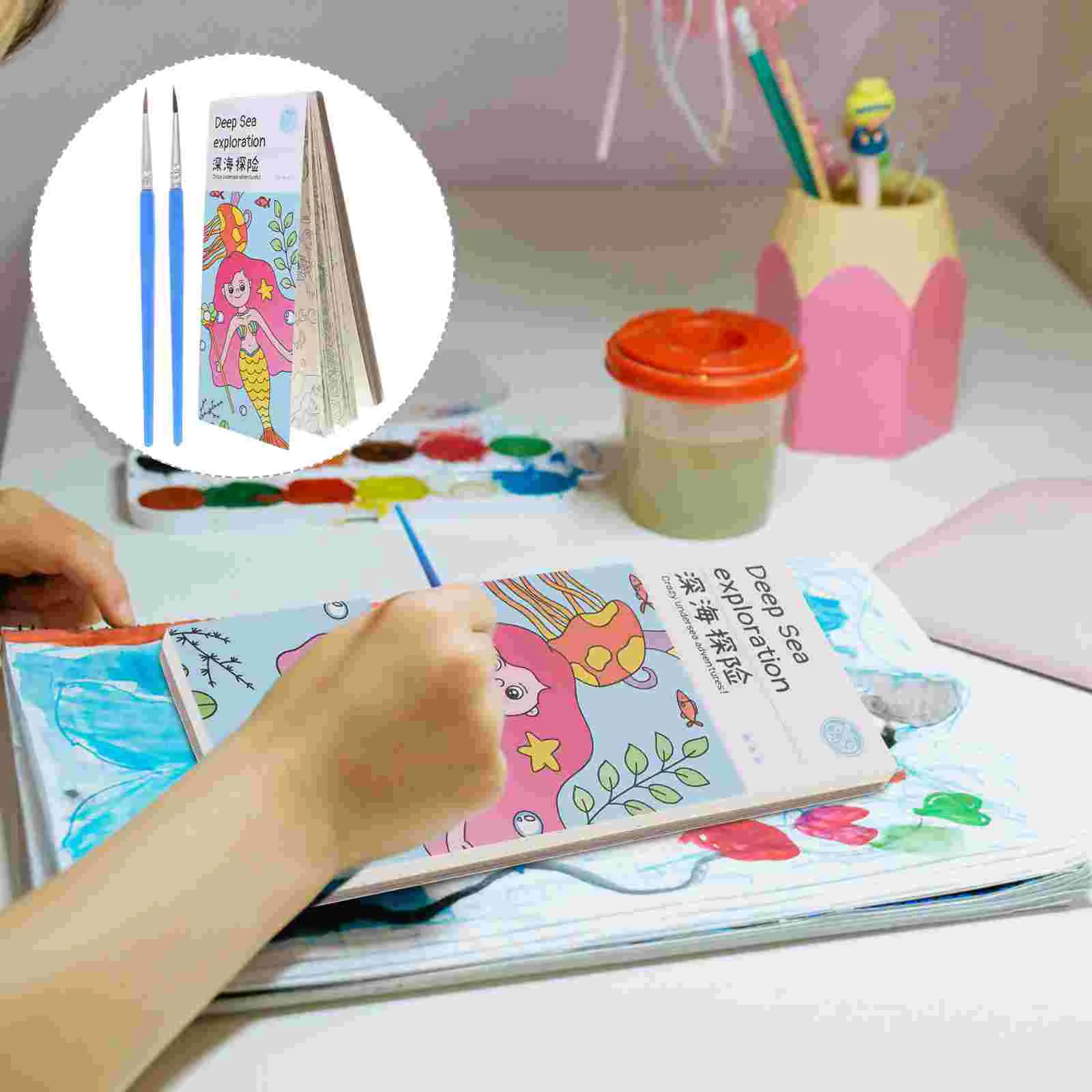 

Альбом для рисования детей, акварель, цветовая фотография, 4 возраста, искусственная раскраска, обучающая растворимая бумага для малышей