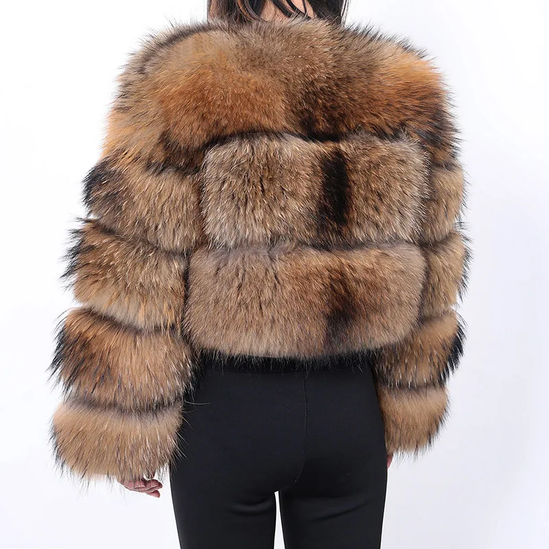 MAOMAOKONG 2022 New Natural raccoon fur jackets Real fur coat Super hot Women's winter Fashion Luxury large size Female clothing