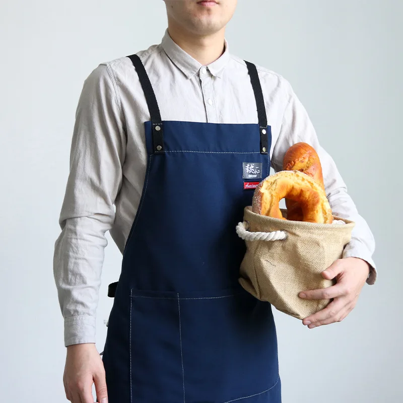

Apron custom logo home kitchen cooking milk tea shop cafe restaurant nail salon waiter men and women work clothes apron