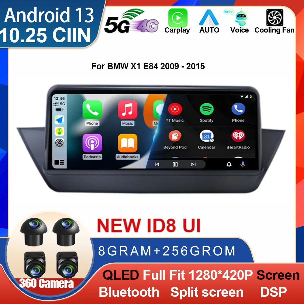 10 25 Беспроводной автомобильный мультимедийный GPS-навигатор Apple Carplay для BMW X1 E84