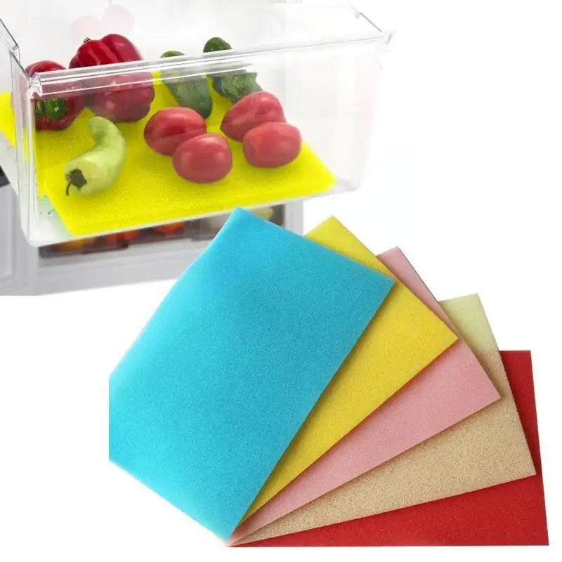 

1pc Sponge Refrigerator Drawer Mat Anti-oil Mildew To Color Proof And Easy Preservation Vegetable Fruit Clean Random W1S4