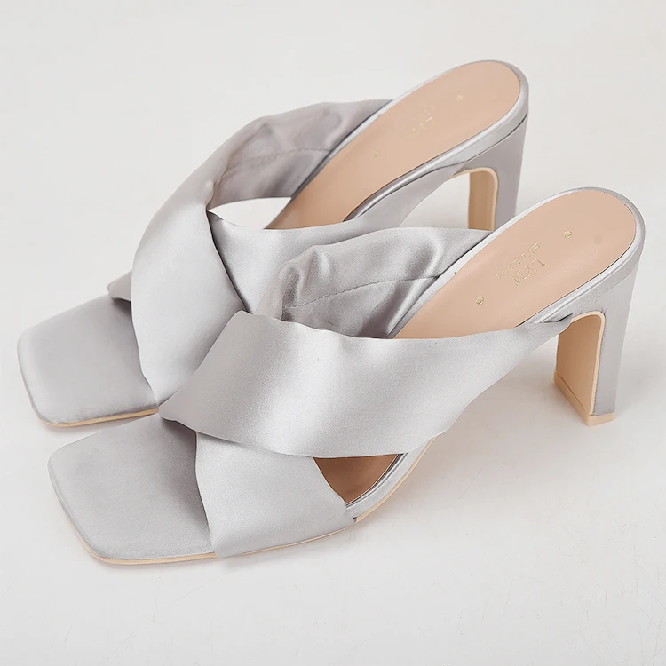 

Шлепанцы на квадратном каблуке, резиновая обувь, перекрестная шнуровка, сланцы, высокий каблук, гавайская основная обувь из искусственной к...