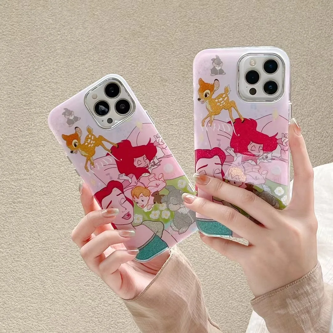

Cute Disney Ariel pink cartoon Phone Cases For iPhone 14 13 12 11 Pro Max Back Cover
