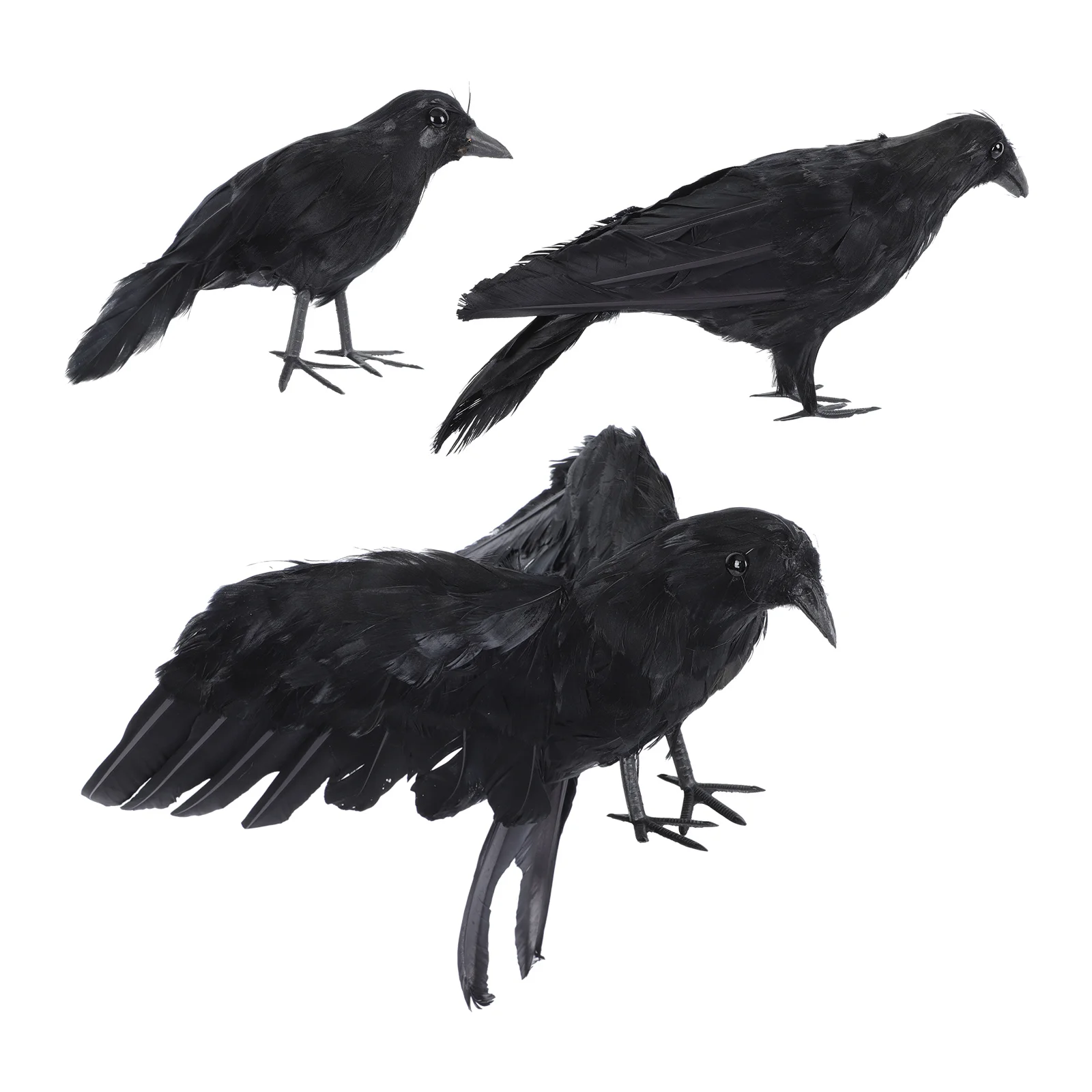 

Fake Crowsanimal Figurine Crow Bird Ravens Birds Black Decor Statuepartyfigures Garden Micro Forest Miniature Artificial Easter