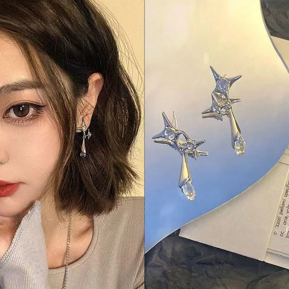 

Hip Hop Korean Fashion Cross Earrings For Women Grunge Cross Ear Earrings серьги кресты Skeleton Crochet Punk Earrings Wholesale