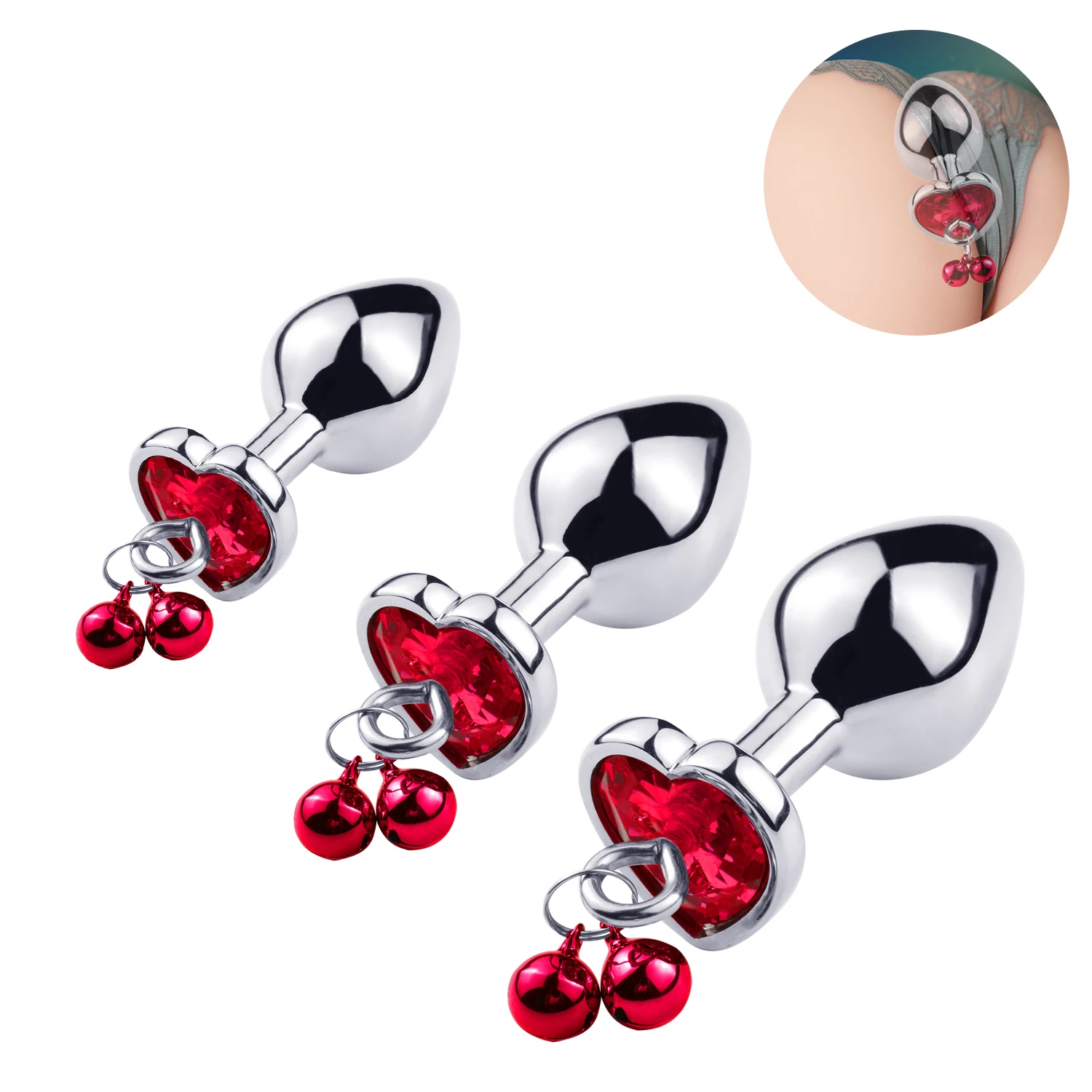 Металлическая Анальная пробка в виде колокольчика для задней площадки