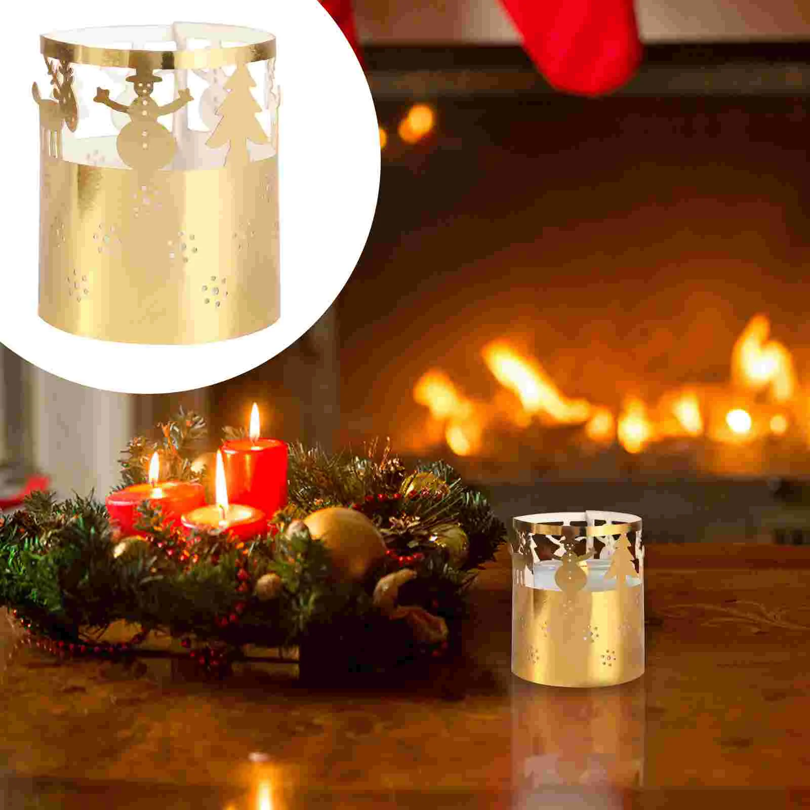 

Lampshade Tea Light Party Paper Xmas Lamp Holderwraps Led Shadeenclosures Christmas Decoration Table Flameless Decor
