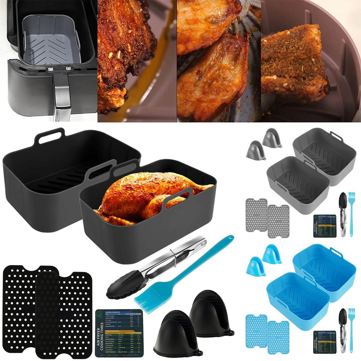 

2 шт., Силиконовая Термостойкая Подложка для фритюрницы с ручкой