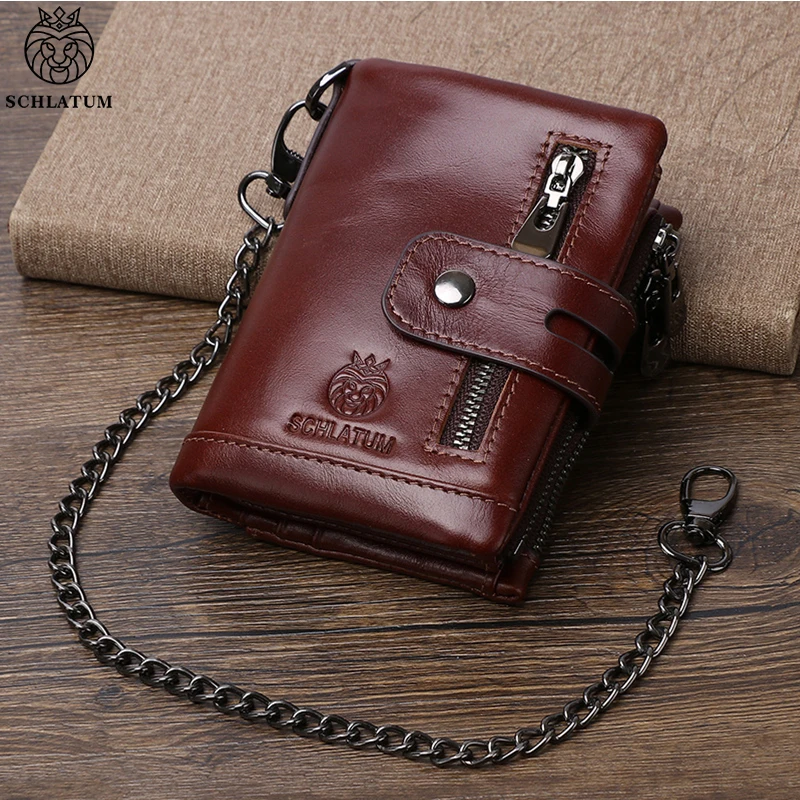 Кошелек мужской кожаный на молнии с RFID-защитой |