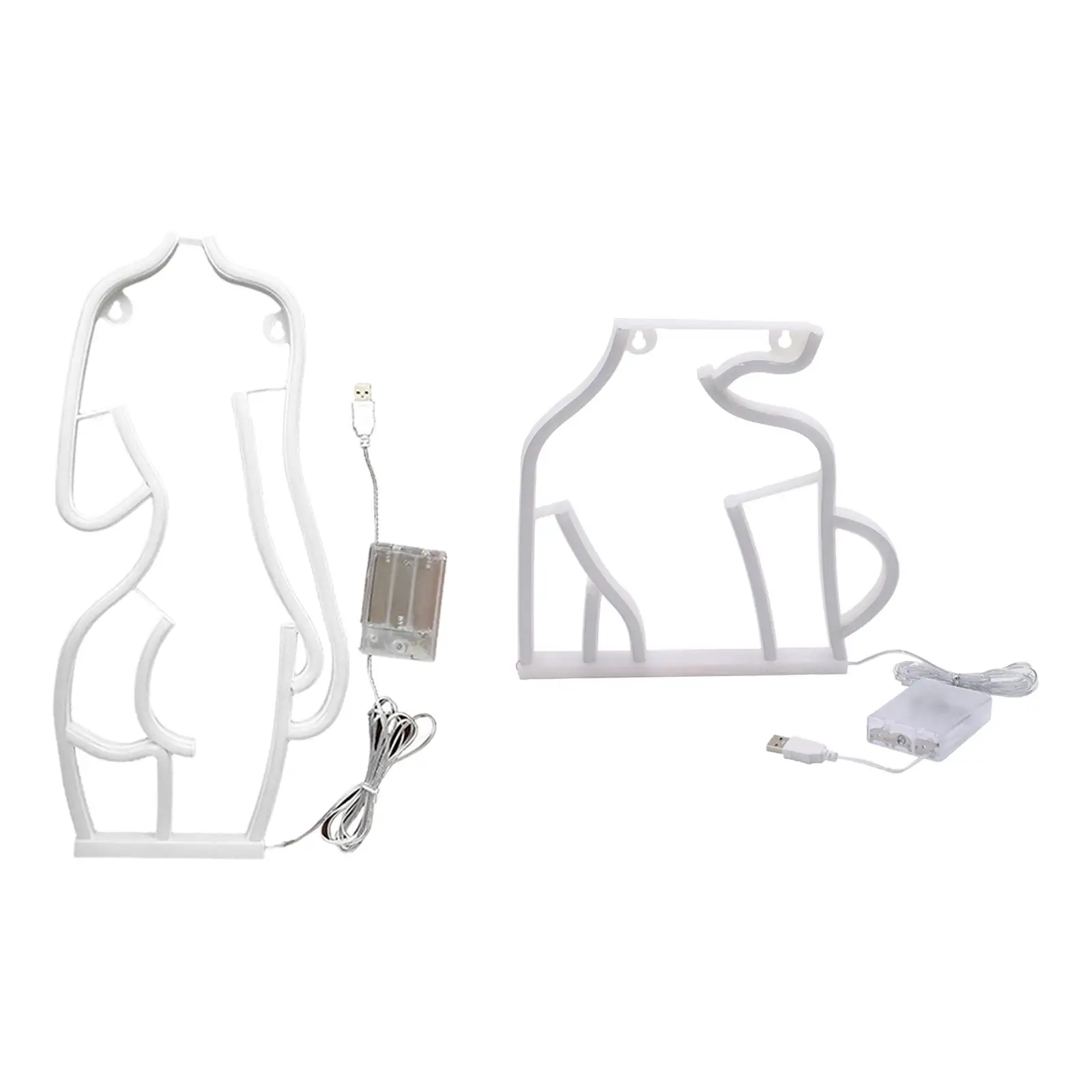 

Lady Back Glass Neon Signs for Wall Decor, Girl Shaped Hanging LED Neon Light