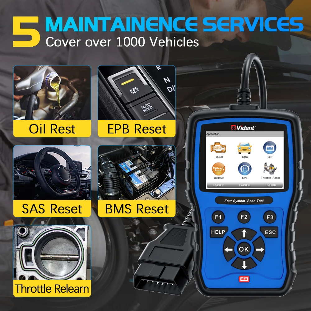 Vident iLink304 Сканер OBD2 Двигатель ABS SRS Трансмиссия 4-системы Диагностика BRT/Oli