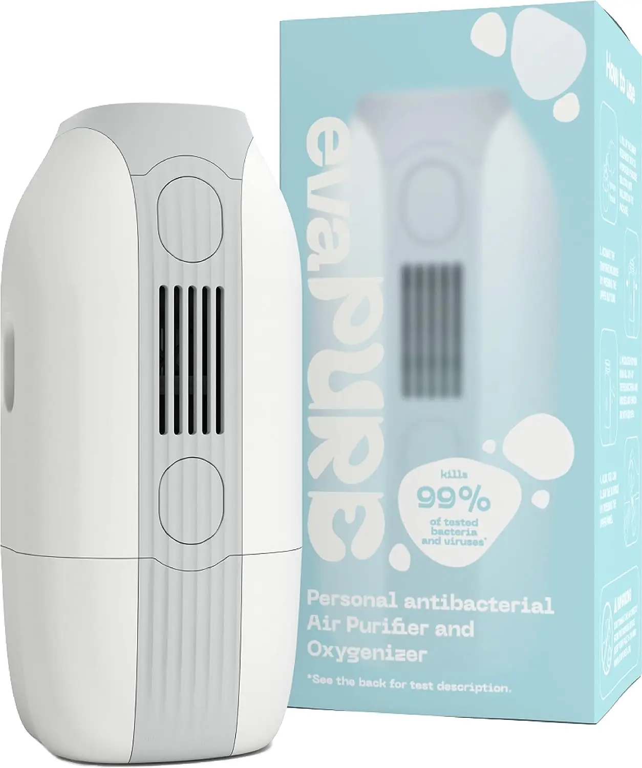 

Mini Portable Air Purifier without HEPA Filter - Easy to refill Rechargable Personal Air Cleaner for Desktop - Perfectly Fits th