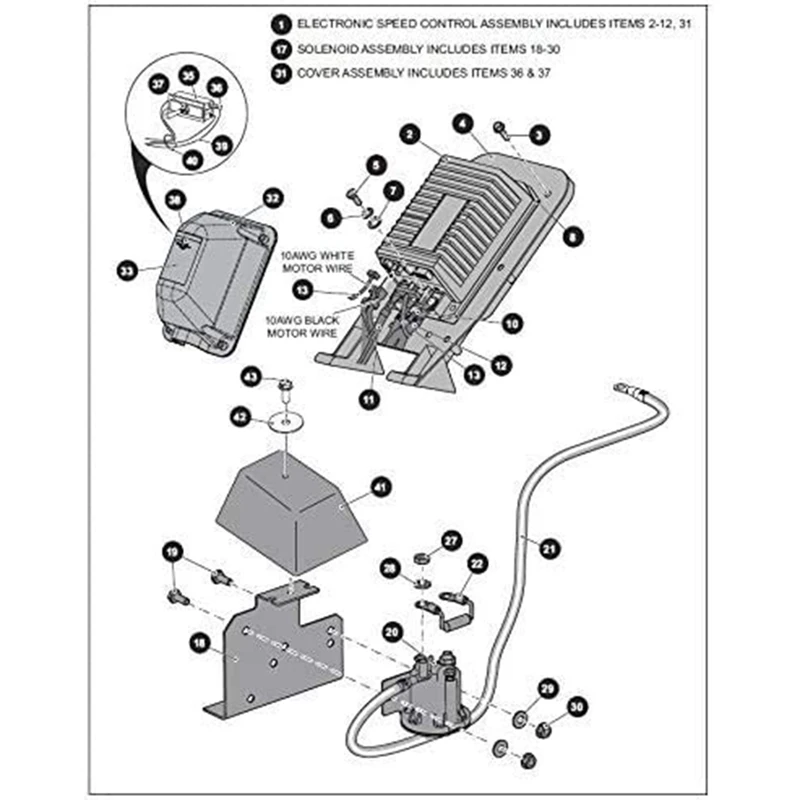 For EZGO TXT 48 Volt Solenoid Electric 2010-Up &amp All 48V MPT 800/1000 Vehicles Golf Cart 612711 | Personal Care Appliance Parts