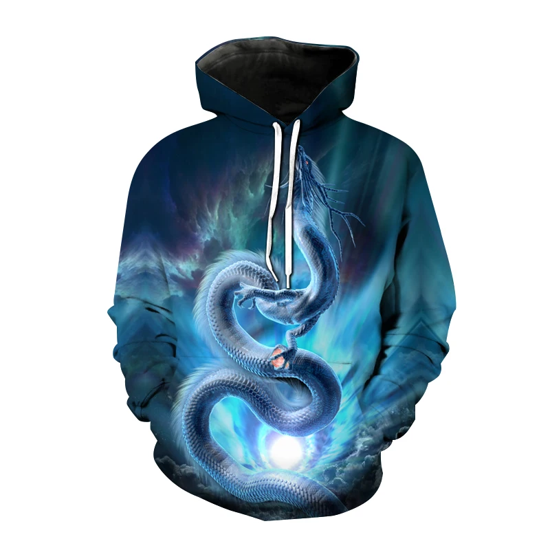 

Blue Dragon Fashion Men's Hoodie 3D Print Male and Female Casual Loose Hoodie Harajuku Pullover Hip Hop Streetwear Tops 2022