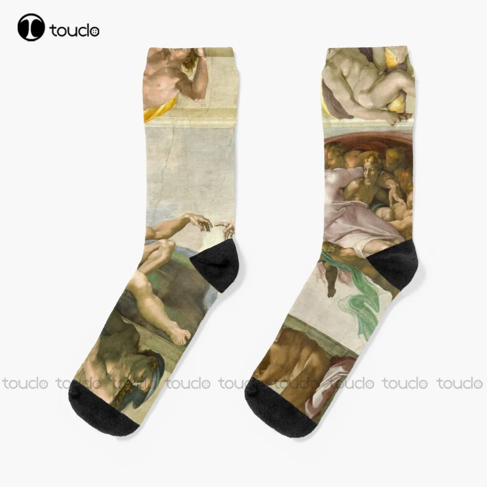 

The Creation Of Adam Painting By David Michelangelo Socks Basketball Socks Christmas Gift Comfortable Best Girls Sports Art Gift