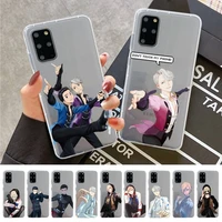 maiyaca yuri on ice phone case for samsung s20 s10 lite s21 plus for redmi note8 9pro for huawei p20 clear case