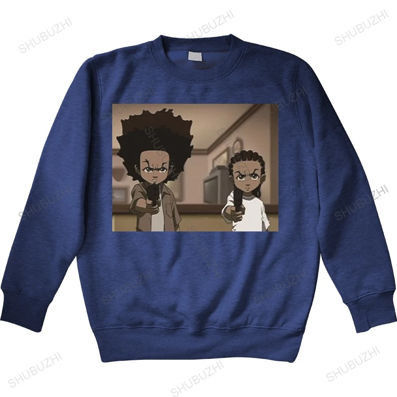 Толстовка с принтом Boondocks Huey and Riley осенняя мужская мода толстовки из чистого