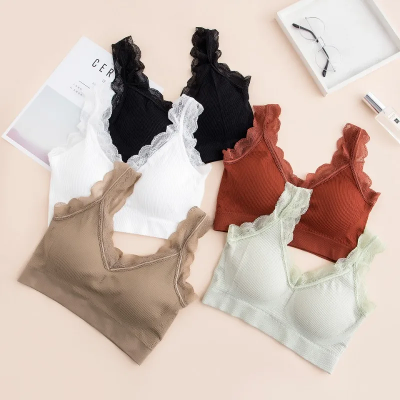 

Vest Wrapped Chest Lace Suspenders Beautiful Back Bra Sports Underwear Seamless Belt Chest Pad Bottoming Anti-light Wholesale