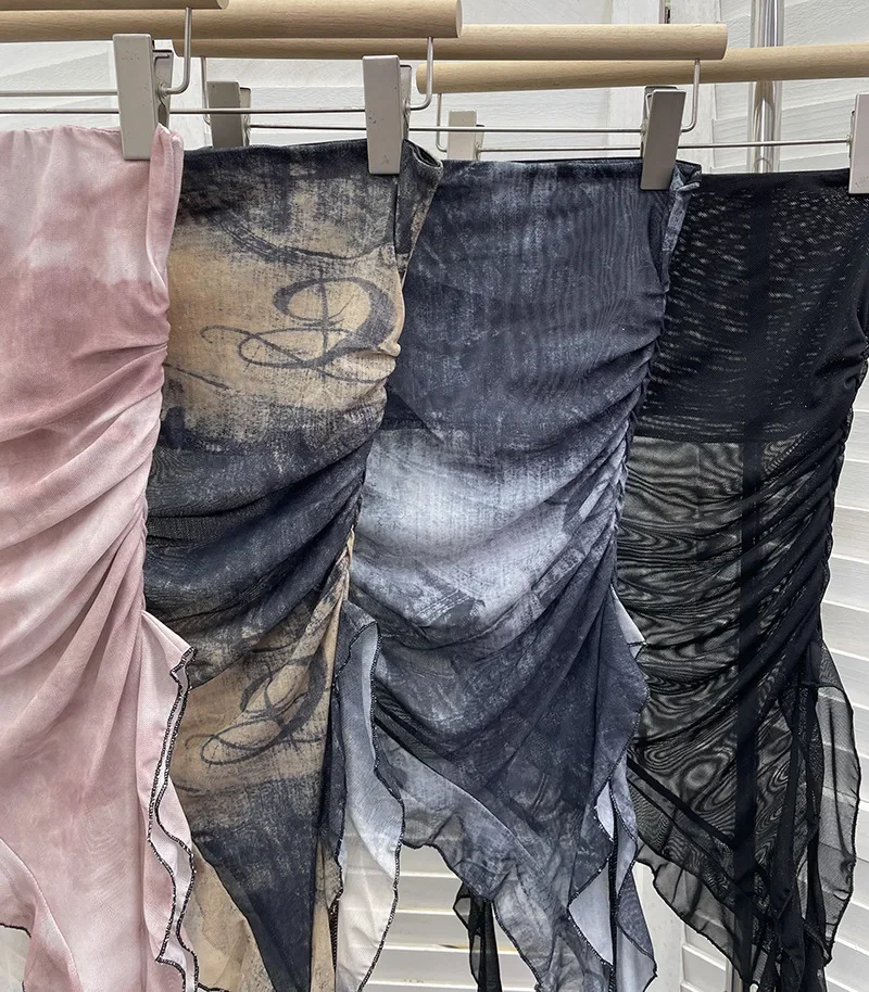 Женский сетчатый топ без рукавов с рюшами и лентой