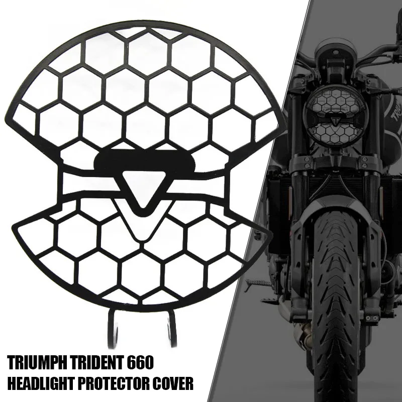

NEW For Trident 660 2021 2022 Front Headlight Grille Cover Protector Motorcycle Accessories Black For TRIDENT660 For trident660