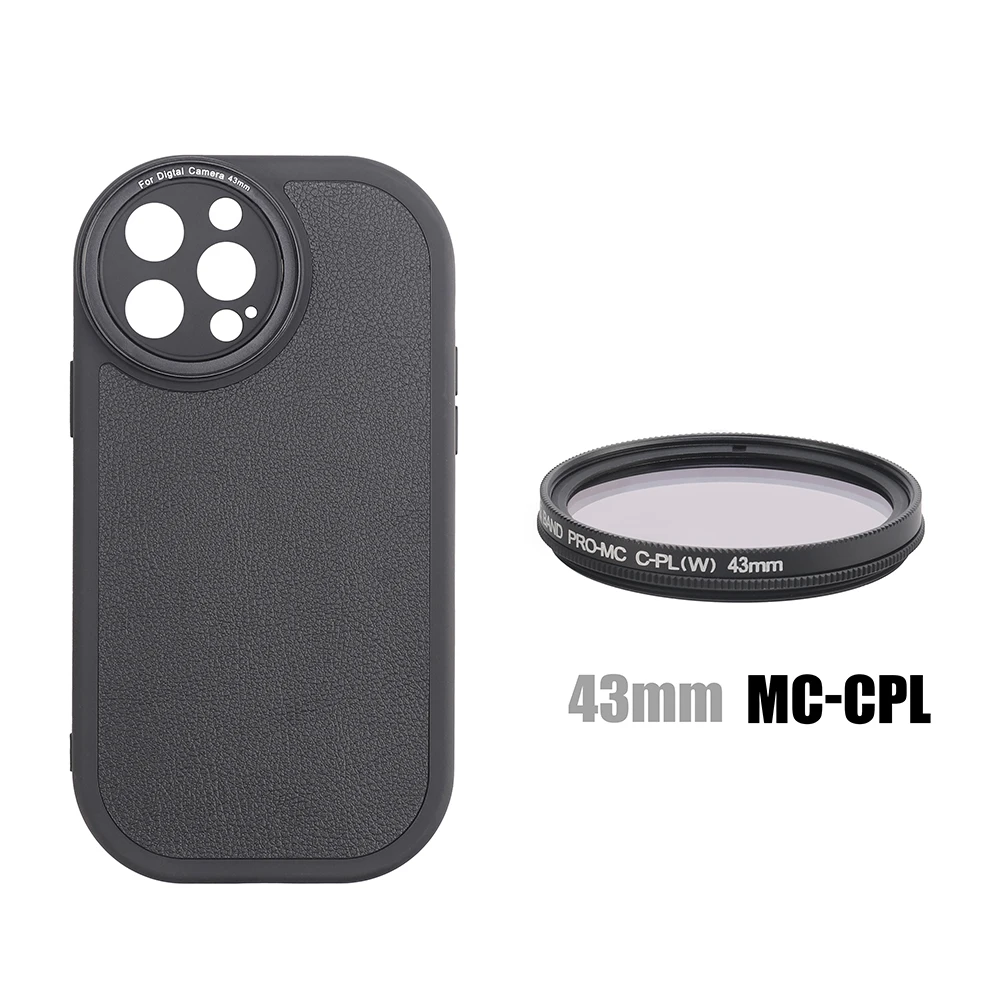 Mobile Phone Case Replaceable Filter For Iphone 11 12 13 14 Pro Max Phone Case With 43mm Interface Filter Ring MC-CPL ND Filter