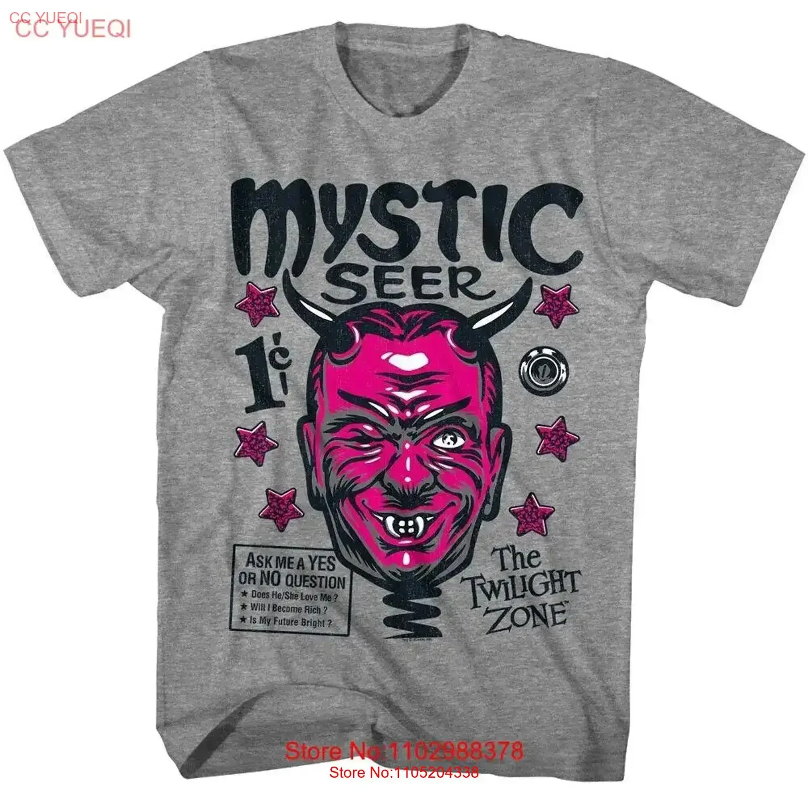Фото Мужская футболка Twilight Zone Mystic Seer, винтажная стираная дизайнерская одежда, модная слегка унисекс, уличная одежда, растянутая мягкая одежда №1