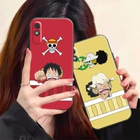 one piece anime phone case for xiaomi redmi 9 9i 9at 9t 9a 9c 10 note 9 9t 9s 10 10 pro 10s 10 5g carcasa liquid silicon funda