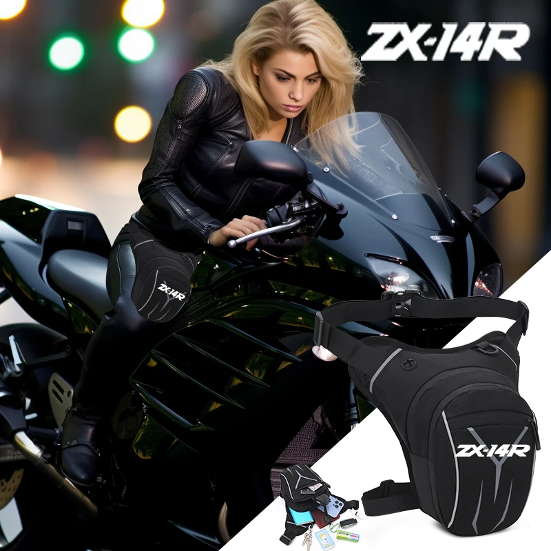 

For Kawasaki ZX14R ZX 14R ZX14 R ZX 14 R 2006-2017 Motorcycle Waterproof Drop Waist Leg Bag Thigh Belt Hip Bum Military Tactical