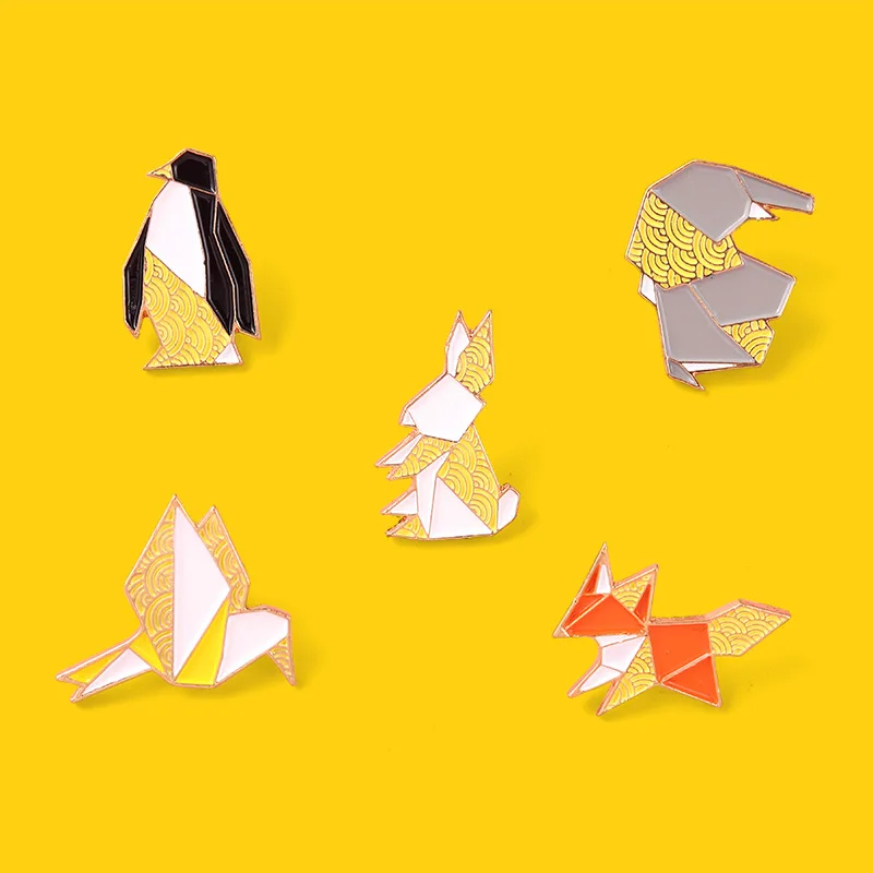 Креативная модная мультяшная головоломка Tangram брошь на лацкан с животными каплей
