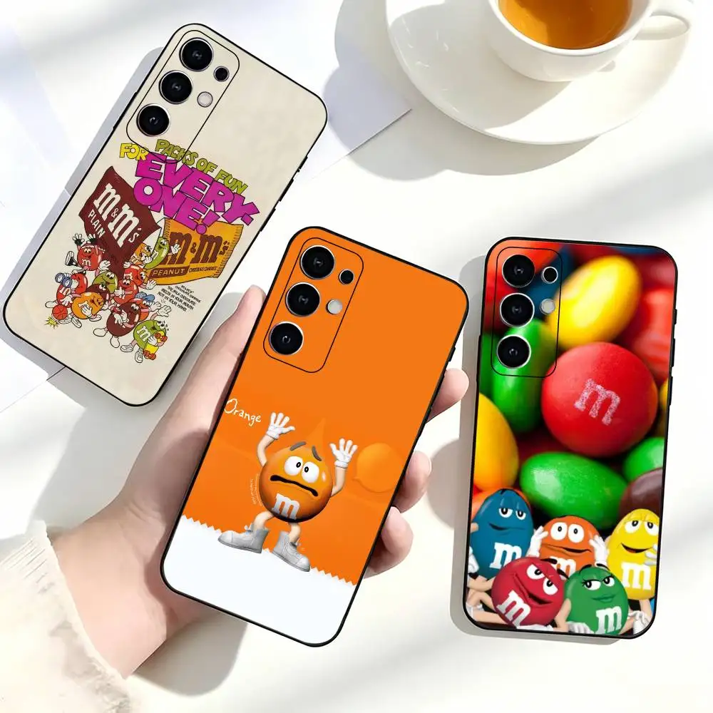 Фото Забавный чехол для телефона с дизайном M&Ms Candy для Samsung Galaxy S23, S24, S25, S22, Ultra, S21, Plus, FE, Lite, Note, 10, черный чехол №1