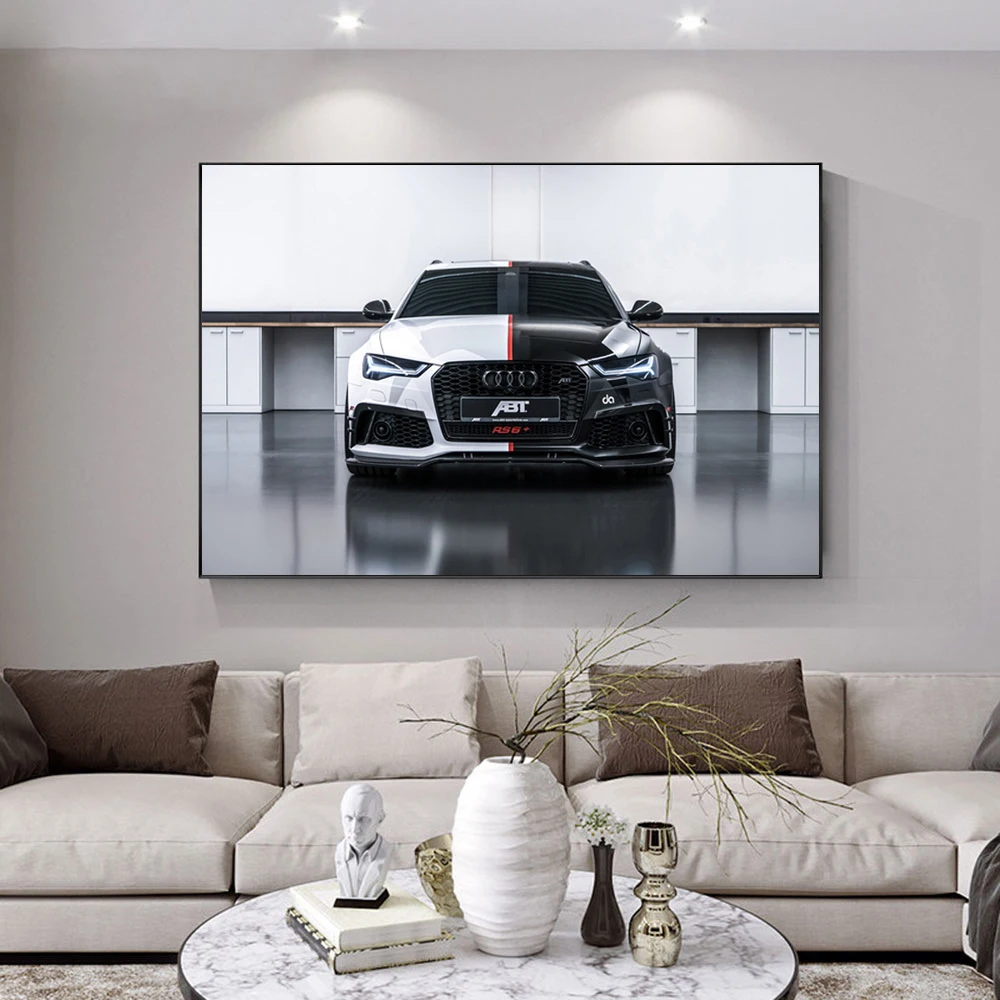 

Audis Rs6 Modern Poster Black White Supercar Prints On Canvas Painting Nordic Wall Picture Living Room Bedroom Home Decor