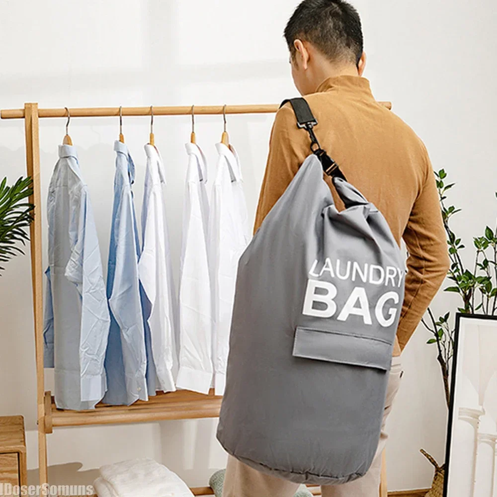 Сумка для стирки 70 л корзина большой емкости рюкзак с регулируемыми плечевыми