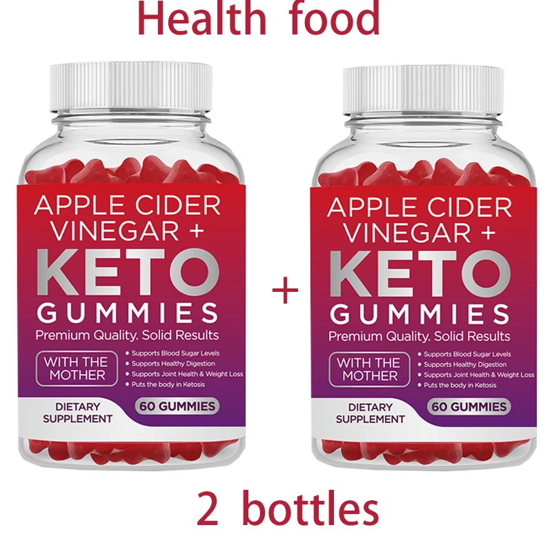 

2 bottles Apple Cider Vinegar Gummy bear Supports Blood Sugar Levels & Healthy Digestion Lose Weight Energy Booster Health food