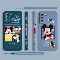 disney mickey mouse cartoon for samsung galaxy s22 s21 s20 s10 note 20 10 ultra plus pro fe lite liquid left rope phone case