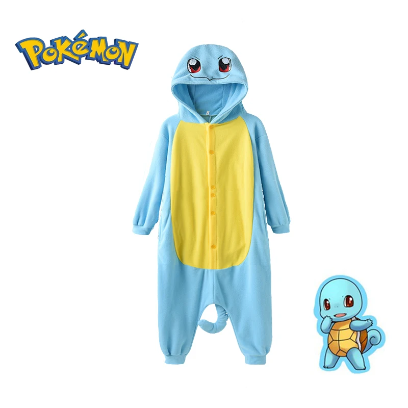 Pokemon Cosplay Costume Squirtle Onesies Kids Pajamas Children Full Body Pajamas Girls Kigurumi Boys Clothes Halloween Christmas