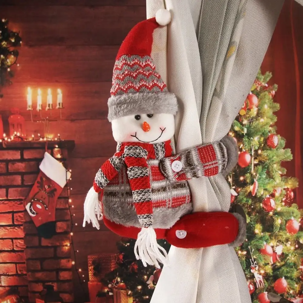 Санта-Клаус Рождественская пряжка для штор елка Украшение Снеговик
