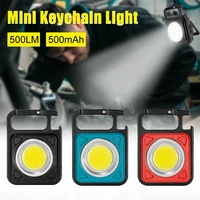 mini keychain cob light 500mah multifunctional usb rechargeable lamp bottle opener light for work outdoor camping