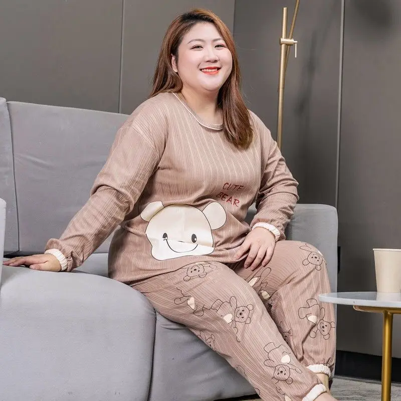 2023 fat sister plus-size pajamas women fatten up autumn and winter long sleeves plus-size plus-size red wedding wear