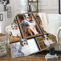 australian shepherd 3d printed fleece blanket for beds hiking picnic thick quilt fashionable bedspread sherpa throw blanket