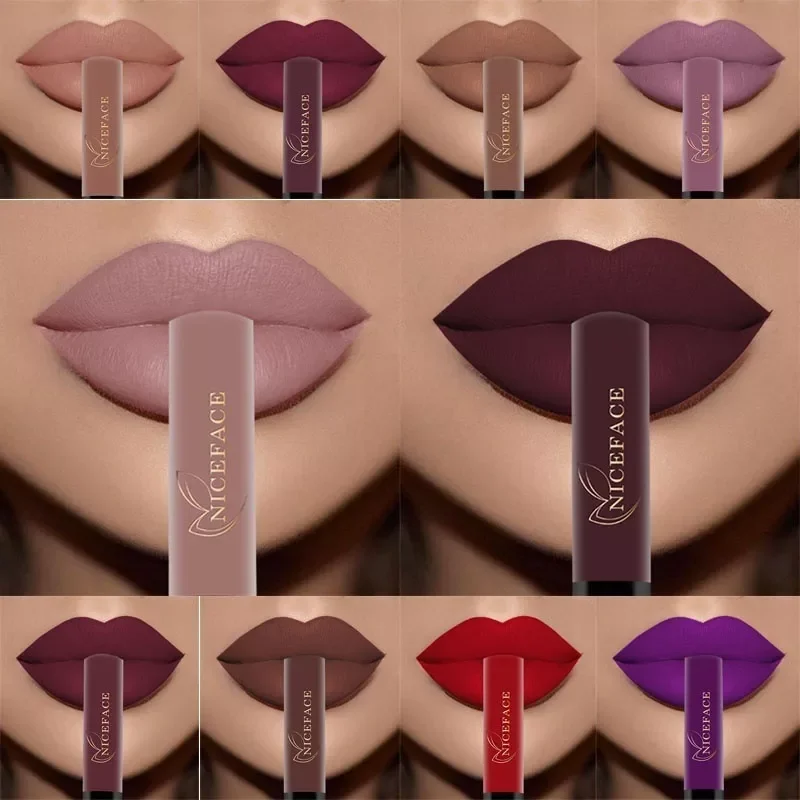 

color matte liquid lipstick nude lip gloss makeup high pigment lip gloss waterproof lasting moisturizing cosmetics
