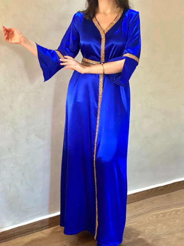 

Eid Kaftan Abaya Dubai Turkey Muslim Dress Jalabiya Abayas Moroccan African Dresses Women Caftan Islamic Clothing Robe Musulman