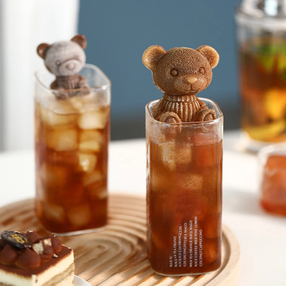 

Bear Shape Ice Cube Stencils Silicone BPA-Free Reusable for Family Party Easy Ice Release and Flexible Leak Proof Hot