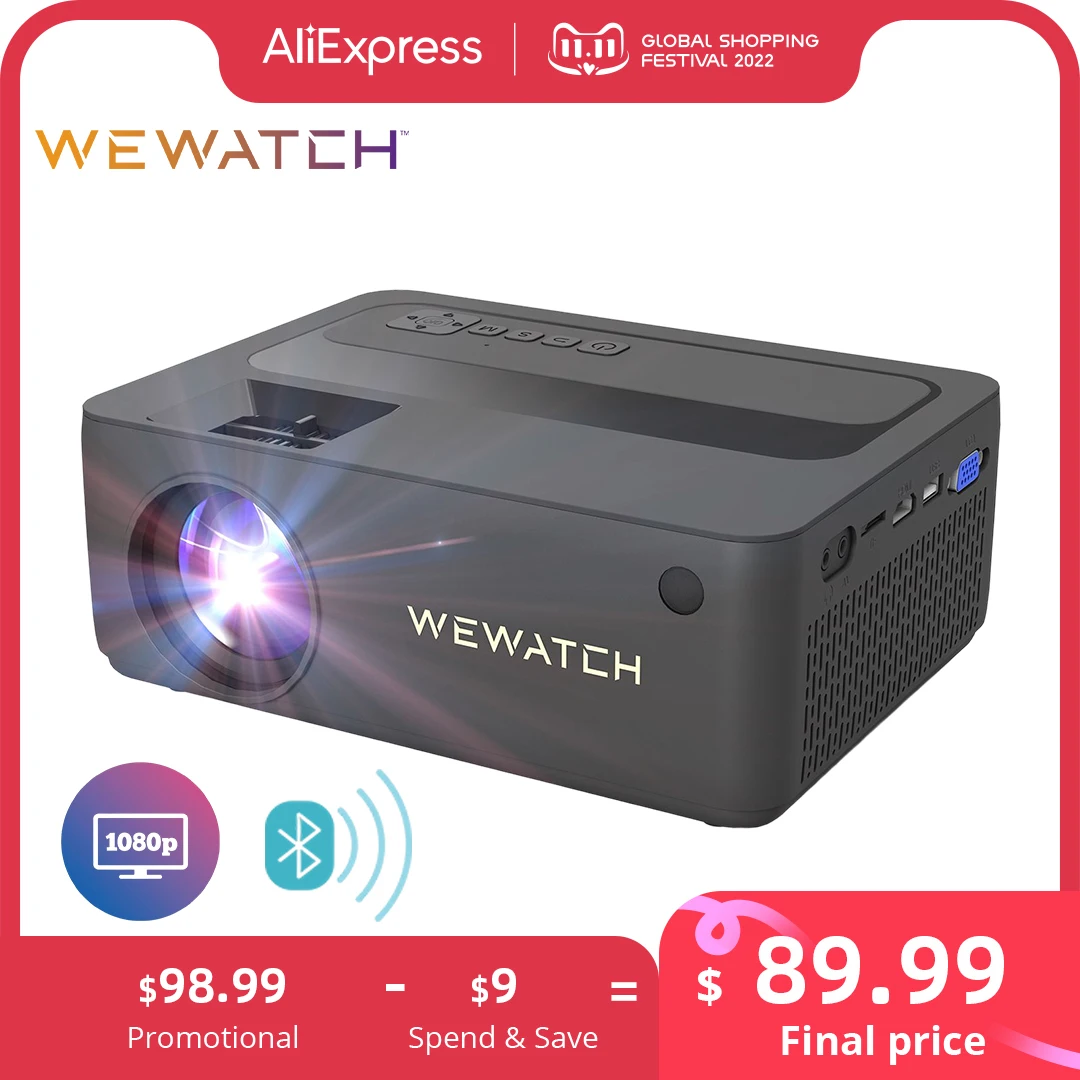Tanie 【Światowa Premiera 】 Wewatch V10 Pro Natywny Projektor WiFi 1080P Przenośny Mini LED Full HD Rzutnik Zaktualizowany 150lm Kino Domowe Najtaniej 【Światowa Premiera 】 Wewatch V10 Pro Natywny Projektor WiFi 1080P Przenośny Mini LED Full HD Rzutnik Zaktualizowany 150lm Kino Domowe