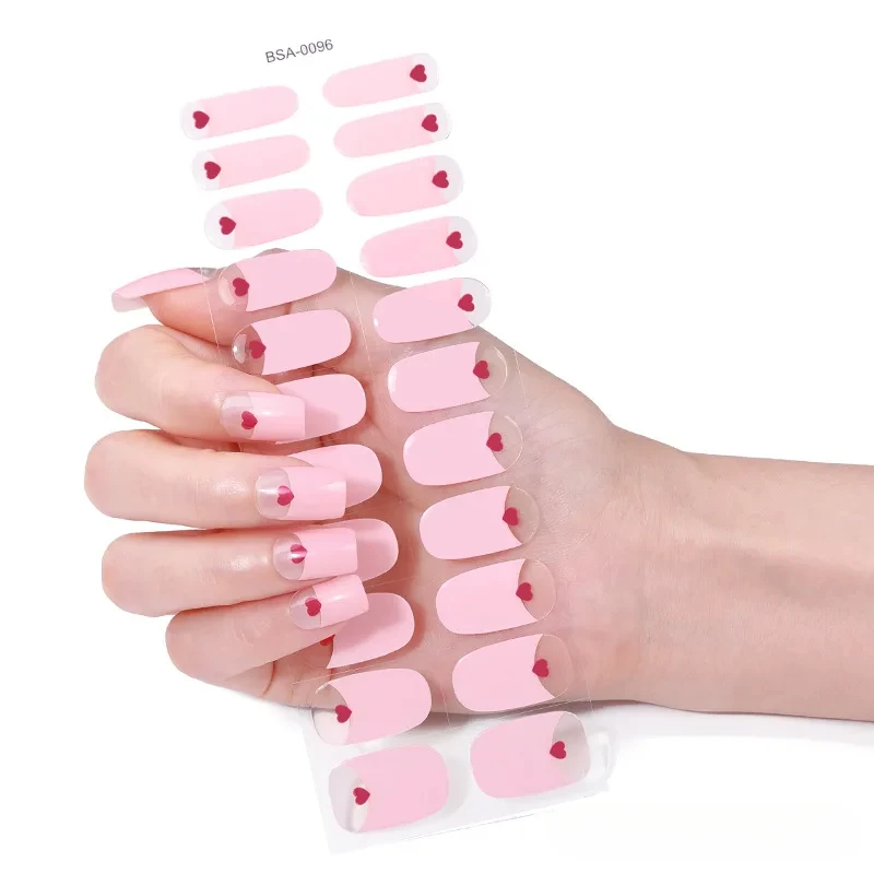 22 полоски обертки для французского гель-лака ногтей цветной клейкий маникюрный