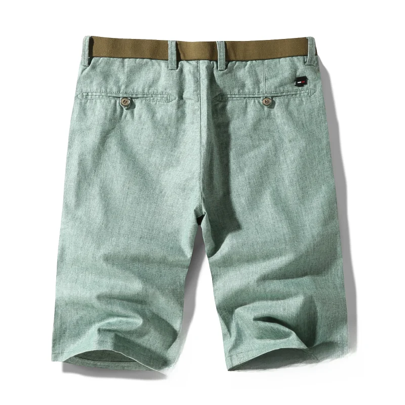 Летние тонкие льняные укороченные брюки мужские повседневные облегающие шорты