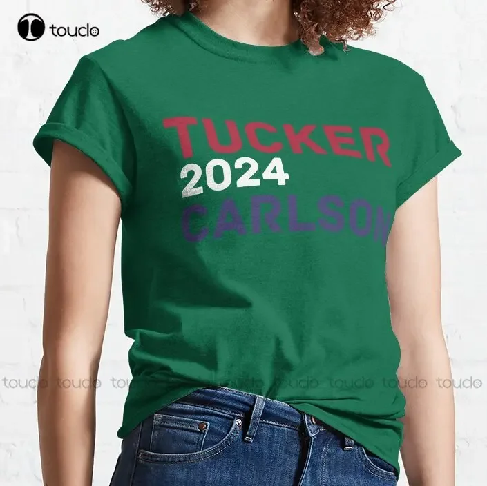 Tucker Carlson Trending T-Shirt Black T Shirts For Men Custom Aldult Teen Unisex Digital Printing Tee Shirts Creative Funny