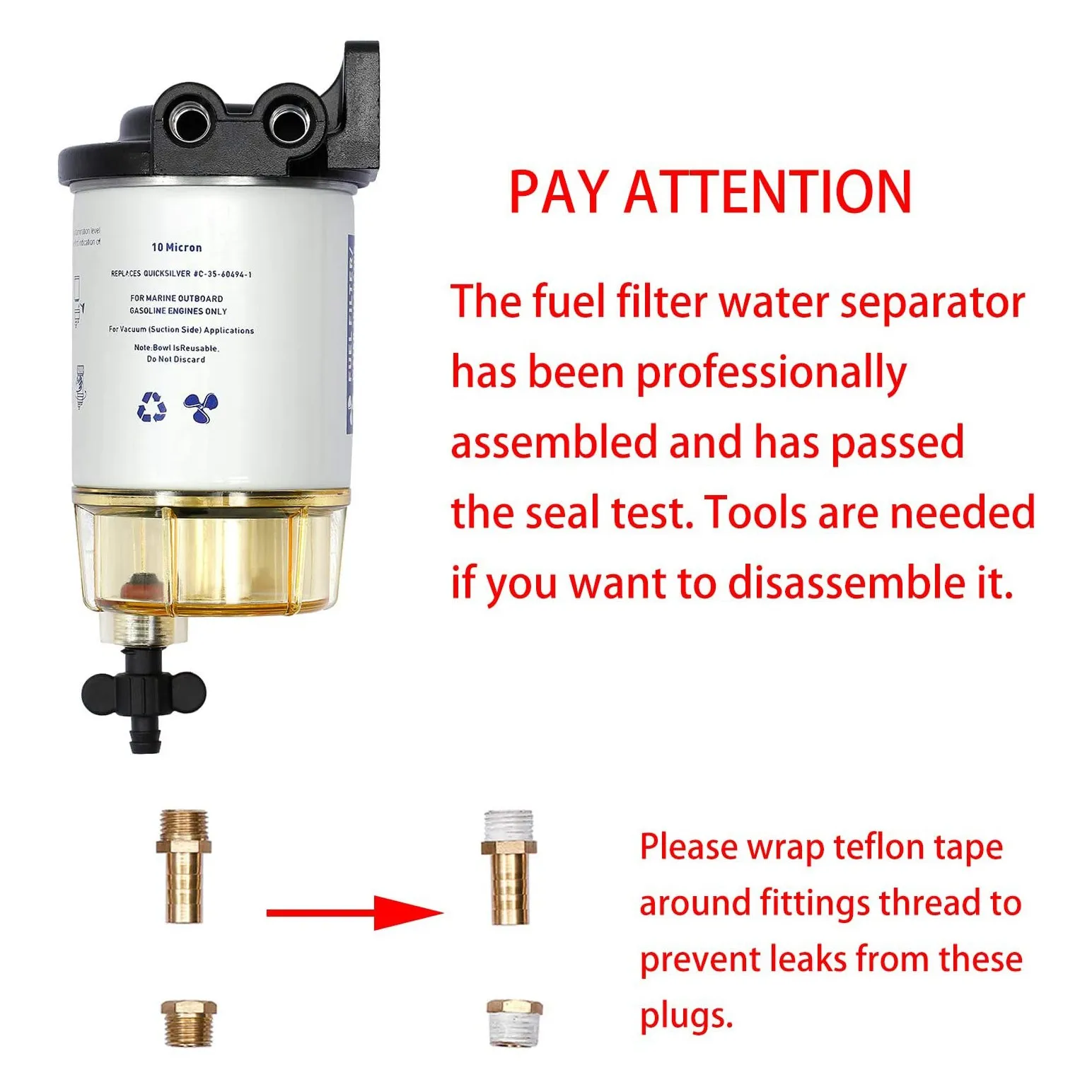 

S3213 Fuel Water Separator Filter Assembly for Outboard Motor Mercury 35-60494-1 for Yamaha B32013 18-7932