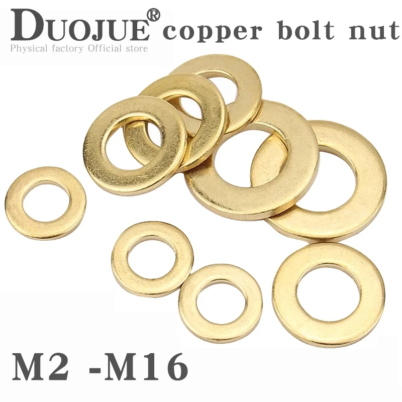 

Brass Flat Washer Round Meson Sheet Metal Pad Collar Seals Shim Gasket Ring GA97 M2 M2.5 M3 M4 M5 M6 M8 M10 M12 M14 M16 5~100pcs
