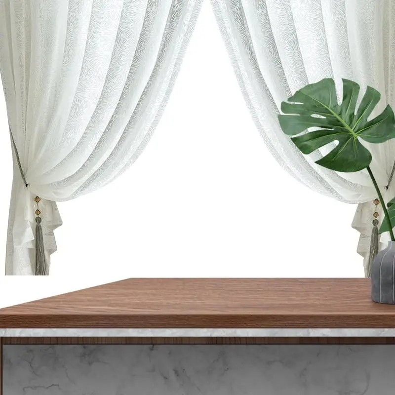 

Оконные шторы кружевные, прозрачная драпировка с кружевной панелью, 2 предмета, полиэстер, богемная драпировка для классной спальни, кафе, ...