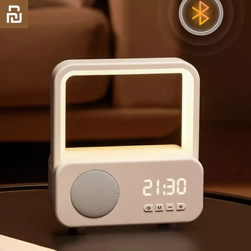 

New Xiaomi Youpin High-Definition Sound Clock AUX Bluetooth Speaker with Lights Alarm Clock Bedside Night Light Wireless Speaker